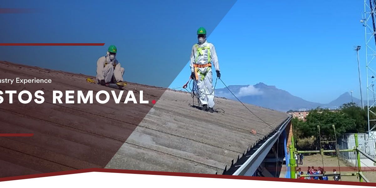 Asbestos roof removal under way on site