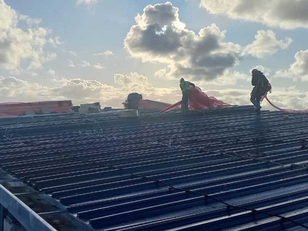 Factory roof structure work