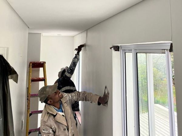 Interior painting preparation in a residential room