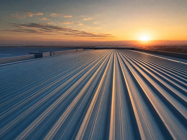 Large commercial warehouse roof